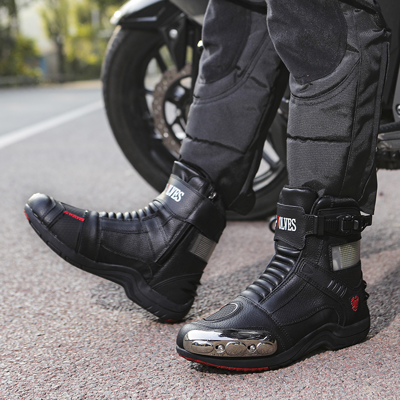 JG.WOLVES Leather Biker Shoes  - Motorcycle Gear For Women ulasan dan harga