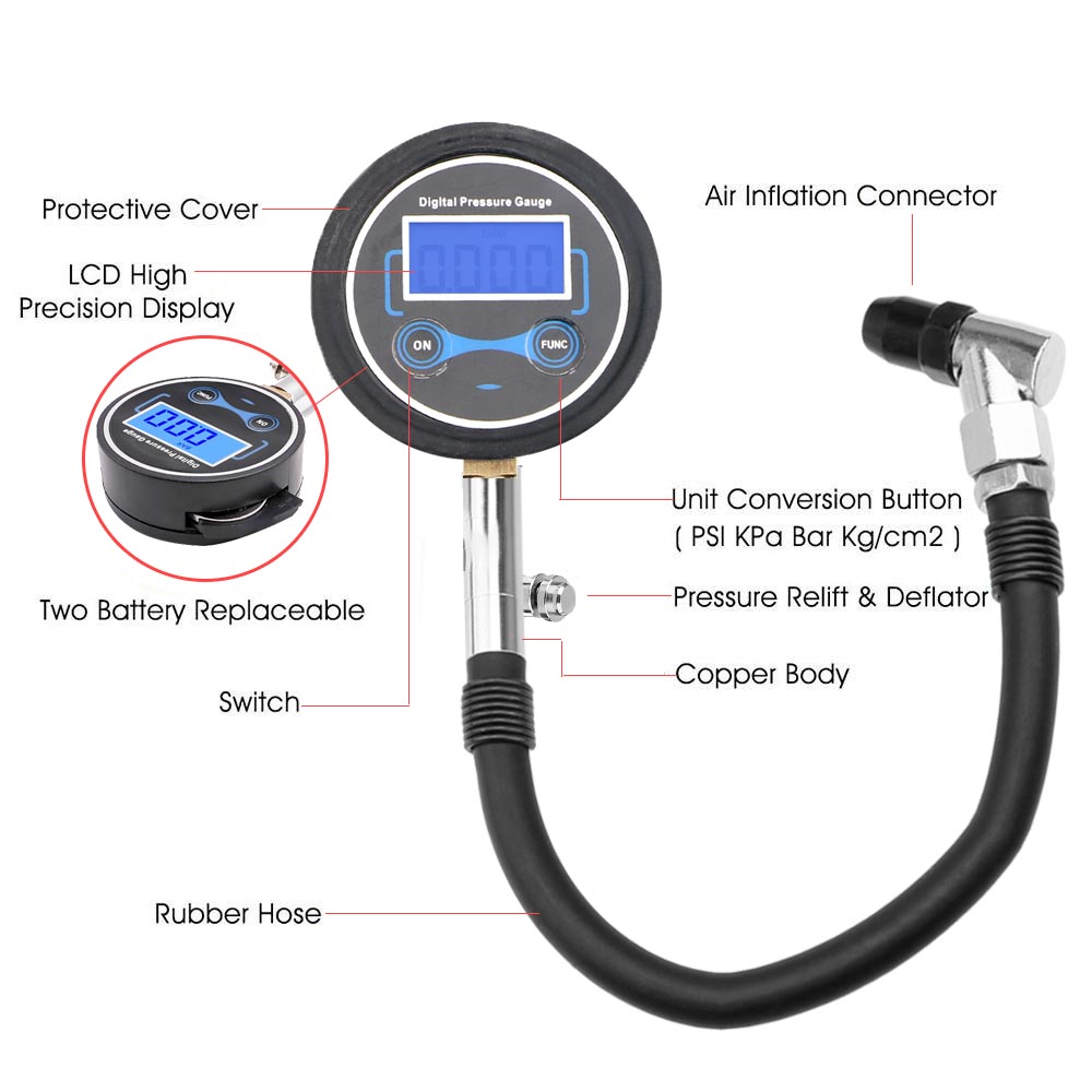 0-200Psi Tire Pressure Gauge M - Tyre Pressure Gauge ulasan dan harga