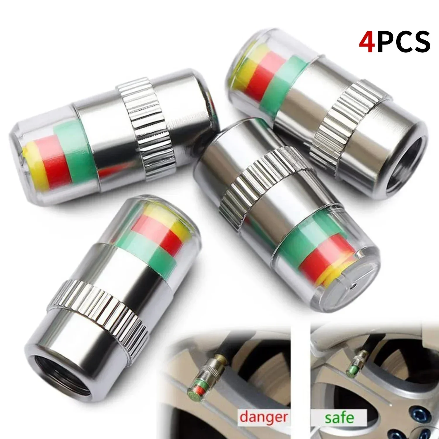 4/8PCS Car Tire Valve Caps wit - Tyre Pressure Gauge ulasan dan harga
