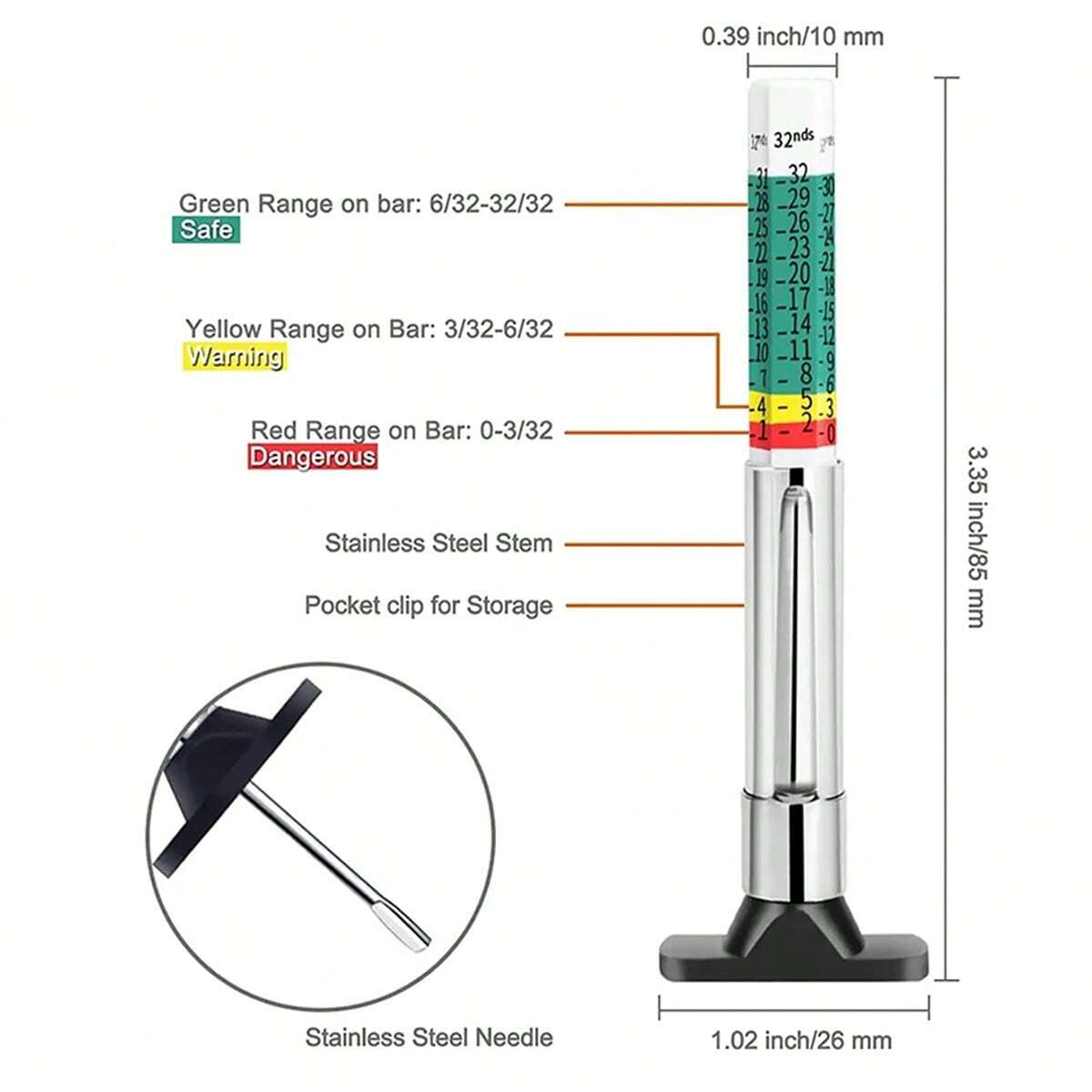 1 automobile tire tread depth  - Tyre Pressure Gauge ulasan dan harga