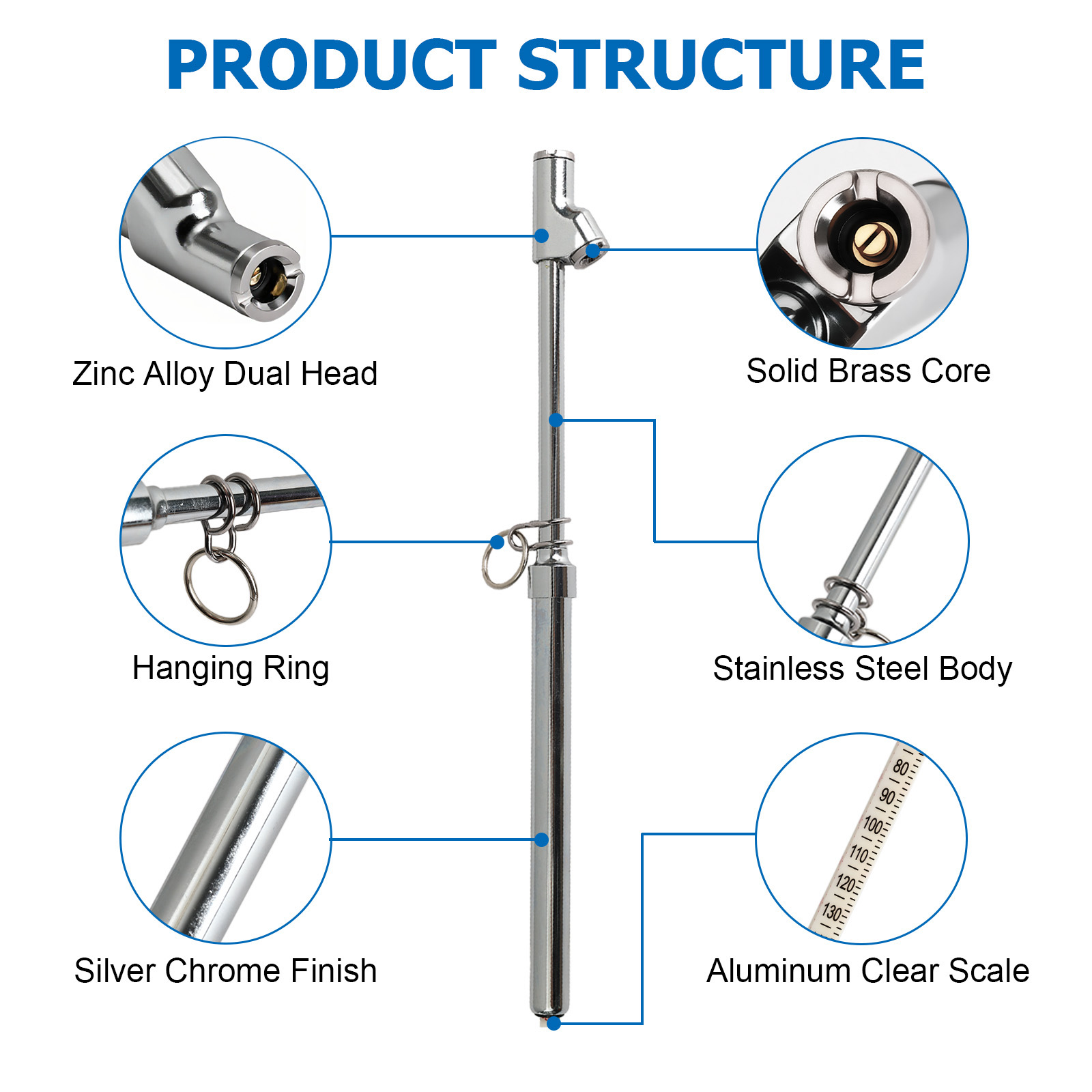 2X Dual Head & Scale Tire Pres - Tyre Pressure Gauge ulasan dan harga