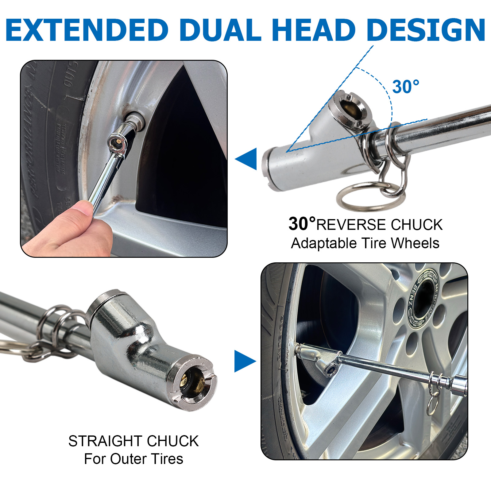 2X Dual Head & Scale Tire Pres - Tyre Pressure Gauge ulasan dan harga